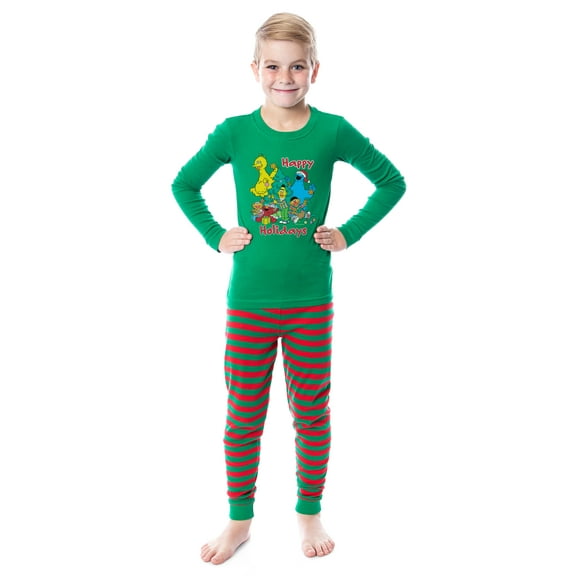 Sesame Street Child Boys' Christmas Happy Holidays Sleep Pajama Set
