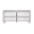 thumbnail image 4 of 4-Door Accent Cabinet, Adjustable Storage Shelves, Decorative Door Design, White Wash MDF, for Entryway Kitchen Living Room, 4 of 6