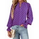 thumbnail image 1 of Blusa de Estilo Bohemio con Cuello en V y Mangas Largas, Estilo Floral, Informal, Holgada, de Verano, con Mangas Abullonadas para Mujer. Púrpura L, 1 of 6