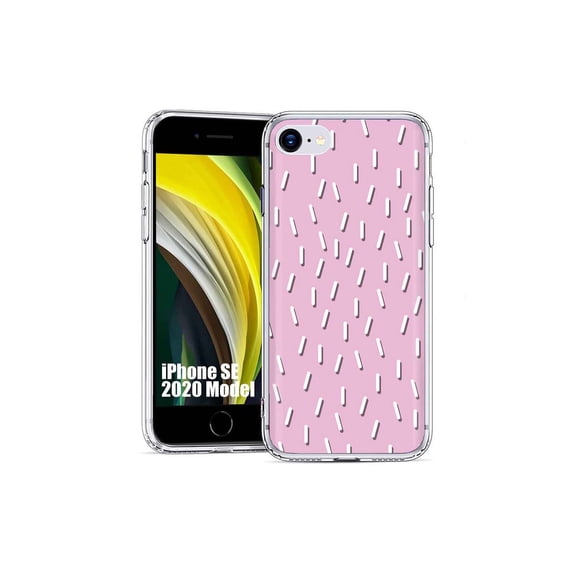TalkingCase Slim Phone Case Cover Compatible for Apple iPhone SE 2022/3rd/2020/8/7, Confetti Pink Print, USA