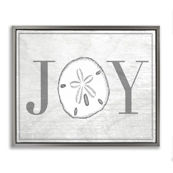 Stupell Industries Rustic Lodge Joyful Summer Sand Dollar Gray Floating Frame Canvas Art, 31 x 25, by Lil' Rue