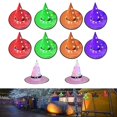 thumbnail image 3 of Halloween Decorations Outdoor Hanging Lighted Glowing Witch Hat Decorations With Halloween Lights String Battery Operated Halloween Decor Compatible W, 3 of 5