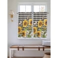 thumbnail image 2 of Sunflowers Living Room Curtains 2 Panel, Yellow Flowers Butterfly Farmhouse Black Plaid Cafe Window Treatment, Farmhouse Bedroom Bathroom Kitchen Curtains Drapes 104"x45", 2 of 6
