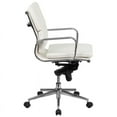 thumbnail image 2 of Mid-Back White LeatherSoft Swivel Office Chair with Synchro-Tilt Mechanism, 2 of 4
