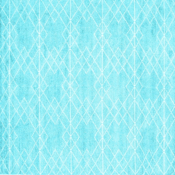 Ahgly Company Indoor Square Abstract Light Blue Contemporary Area Rugs, 7' Square