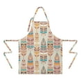 thumbnail image 2 of Ethnic - Style Colorful Feather Pattern Apron-Garden Aprons for Women with Pockets-Cotton Linen Waterproof Kitchen Cooking Gardening Aprons Adjustable for Kitchen,Cooking,BBQ and Salon 33x27 Inch, 2 of 7