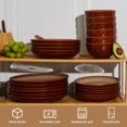 thumbnail image 7 of Stoneware Dinnerware Set Service for 4, 12 pcs Reactive Glaze Plates and Bowls Sets, Handmade Round Dishes Set, Highly Chip and Crack Resistant Modern Plate Set, Brown Yellow, 7 of 7