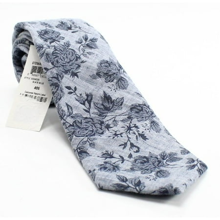 - BAR III NEW Slate Blue Stewart Floral Printed Men's Skinny Necktie