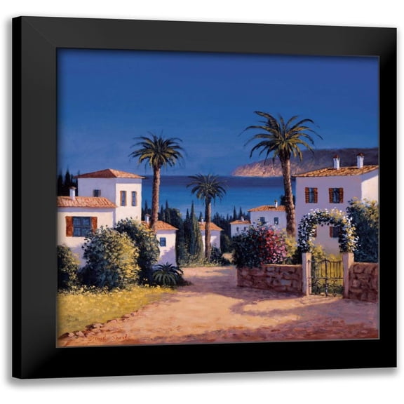 Short, David 12x12 Black Modern Framed Museum Art Print Titled - Mediterranean Morning Shadows II