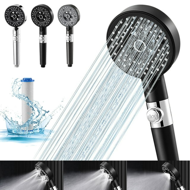 Sentmoon Showerhead Shower Head wirh Handheld Pressurized Shower Head Shower Bar Bath Faucet Water Heater Set Rain Out Water Volume Showerhead