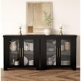 thumbnail image 1 of Buffet Cabinet with Storage, 59" Sideboard Credenza with Tempered Glass Doors, Wood Buffet Table for Living Room, Dining Room, Kitchen, 1 of 7