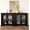 4 doors, Black, variant on Wood Buffet Cabinet with Storage – 59" Sideboard Credenza with Tempered Glass Doors, Ideal for Living Room, Dining Room, or Kitchen