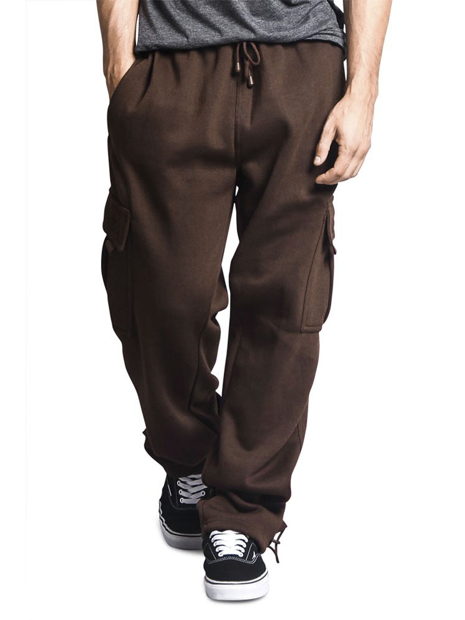 Gseagleusa Mens Plain Fleece Jogger Drawstring Sweatpants Black/Gray/Charcoal