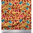 thumbnail image 1 of Soimoi Rayon Fabric Texture & Butterfly Print Fabric by The Yard 42 Inch Wide, 1 of 3