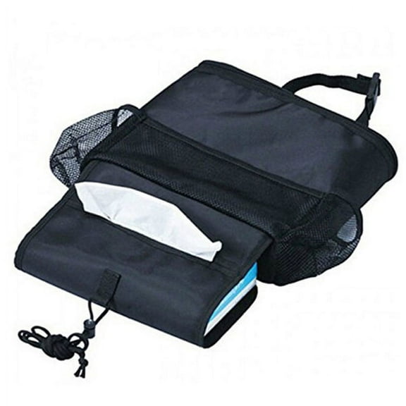 WASHWEPE Black Polyester Car Seat Back Organizer with Multiple Pockets for Car Storage, 11 x 8.7 x 3.9 Inches, 1 Piece