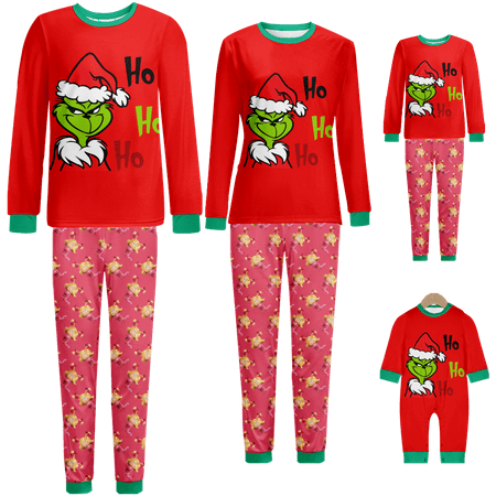 

Family Matching Christmas Pajamas Sets Christmas Santa Monster Cartoon Print Baby-Kids-Adult-Pet Size 2 Pieces Top and Pants Bodysuits Clothes Pajamas Set