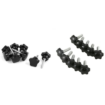 

18 Pcs Clamping Screw Knob: 10 Pcs M8X30mmx32mm Male Thread Hex Shaped Head & 8 Pcs M6 x 30mm Male Thread Dia Head
