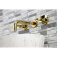 thumbnail image 3 of Kingston Brass KS8122KL Whitaker Double-Handle 3-Hole Wall Mount Bathroom Faucet in Polished Brass, 3 of 8