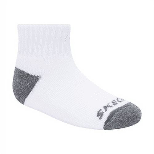 Skechers Kids Boys' 10 Pack 1/2 Terry Qtr Crew Socks, Assorted, 5-6.5