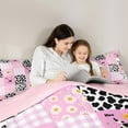 thumbnail image 5 of jejeloiu Kawaii Cattle Full Size Comforter Sets,Cute Dasiy Flowers Bedding Comforter Set,Rustic Western Farmhouse Bedding Sets For Girls Teens,Super Cozy Room Decor Reversible,3-Piece, 5 of 8