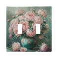 thumbnail image 2 of 3 Gang Light Switch Cover Plate Peonies Bouquet in Vases Wall Plate Decorate Electrical Outlet Cover Plates 4.56”x4.48”, 2 of 8