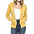 thumbnail image 3 of Urban Look Womens Active Long Sleeve Fleece Zip Up Hoodie with Plus Sizes (Small, B1 Solid Mustard), 3 of 4