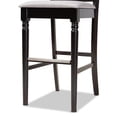thumbnail image 6 of Bowery Hill Contemporary Gray Upholstered Espresso Wood 2-Piece Bar Stool Set, 6 of 9