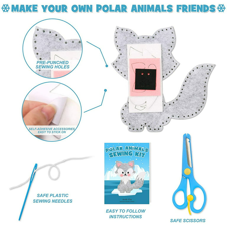 Felt Sewing Kit, Kids Crafts Projects, Diy Felt Animal, Sew Your Own Fox, Felt  Craft Kit 