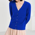 thumbnail image 5 of NIUREDLTD Women's Cardigan Classic Button Down Long Sleeve V Neck Soft Knit Sweater Cardigan Sweaters For Women Blue L, 5 of 6