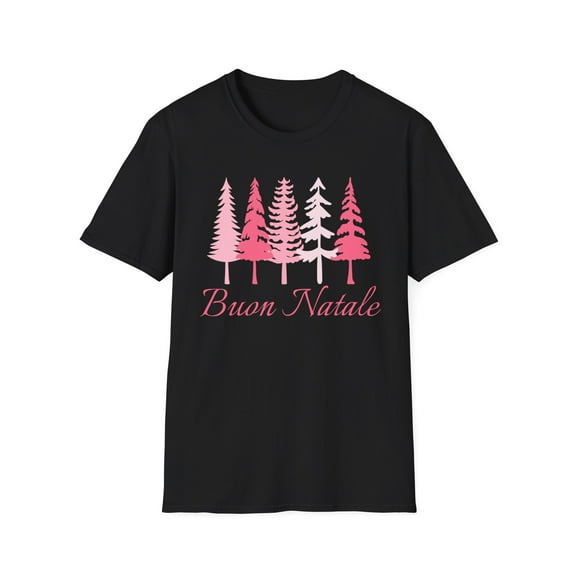 Womens Adult Buon Natale Tshirt, Italian Christmas Shirt, Pink Christmas