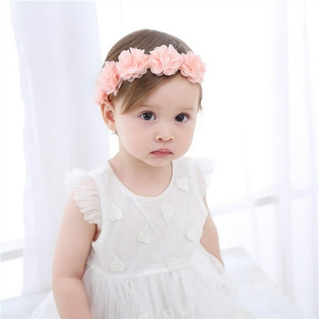 

JDEFEG Turbans for Baby Girls Elastic Toddler Headwear Baby Kids Baby Girl Girls Headband Floral Hair Hairband Baby Care New Baby Girl Gift Set Polyester Pink