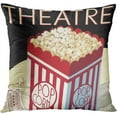 thumbnail image 4 of Set of 4 Throw Pillow Cover 18x18 Inch Cinema Blockbuster Theatre Hollywood Home Decor Pillowcase Square Cushion Cover for Sofa Bed Couch, 4 of 5