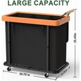 thumbnail image 6 of 230L (60 Gal) Extra Large Fashion Laundry Sorter 3 Section with Lid, Rolling Laundry Basket Hamper with Handle, Laundry Organizer Storage Cart with Sturdy Metal Frame for Laundry Room, Hotel, Black, 6 of 13