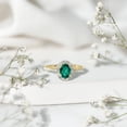 thumbnail image 4 of Rosec Jewels Lab Created Emerald Ring with Moissanite Halo for Women - 6X8 mm - AAAA Quality, 18K Yellow Gold, US 8.50, 4 of 9