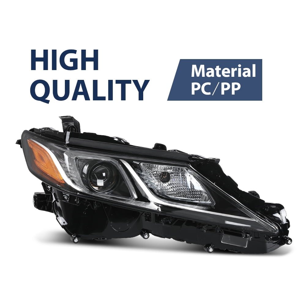 Pair Projector Headlamps Headlights Fit for 2018-2022 Toyota Camry LE SE Clear Lens Amber Reflector Assembly