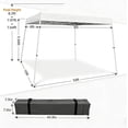 thumbnail image 2 of Tente à Auvent Escamotable 12 X 12 Pi, Installation Instantanée pour une Personne, Abri Commercial Robuste avec Toit Imperméable, Hauteur Ajustable, Comprend un Sac à Roulettes et des Sacs de Sable pour la Plage, les Marchés, les Événements Extérieurs, Blanc, 2 of 7