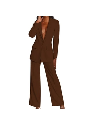 M Collection 2pc Pant Suit Women Size 8 Button-Down Blazer Elastic Waist  Pants