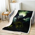 thumbnail image 3 of Flying Dragon Fuzzy Blanket Print Room Decor - Dragon Sherpa Blanket ,Exotic Dragon Throw Blanket Tropical Rainforest Fleece Blanket for Bedroom Living Room, 3 of 5