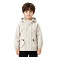 thumbnail image 3 of Toddler Boys Windbreaker Outerwear Baby Lightweight Hooded Zip Raincoats Casual Coat Cute Fashion Coats Windbreaker Jackets, 3 of 6