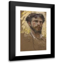 Francesco Paolo Michetti 13x18 Black Modern Framed Museum Art Print Titled - Self-Portrait (1877)