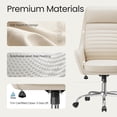 thumbnail image 5 of COLAMY High Back Office Chair Executive Desk Chair Ergonomic Leather Computer Chair with Rocking Function and Padded Arms, Swivel Modern Task Chair, Beige, 5 of 9
