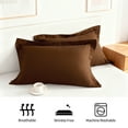 thumbnail image 4 of 2 Pack Queen Brushed Microfiber Pillow Shams with 2" Flange, Super Soft and Cozy, Wrinkle, Fade, Stain Resistant Sham, Coffee, 20x30 inches, 4 of 8