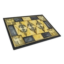 Caroline's Treasures Black and Gold Fleur de lis Glass Cutting Board
