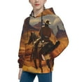 thumbnail image 2 of Daiia Western Desert Cowboy Cloud for Boys Fashion Hoodies & Sweatshirts with Kangaroo Pocket,Hooded Sweatshirt for Kid, Breathable& Moisture Wicking-X-Large, 2 of 6