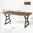 thumbnail image 2 of 70.9 in Large Dining Room Table for 6, Rectangular Kitchen Table with Heavy Duty Metal Legs, Farmhouse Wooden Dining Table for Big Family (Brown), 2 of 8