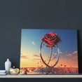 thumbnail image 3 of Fuzoiu Sunset Rose Elegance Print Canvas Wall Art for Bathrooms,Wall Decor for Bedroom,Framed Artwork for Wall,Modern Wall Decorations Prints Picture for Kitchen Home, 3 of 6