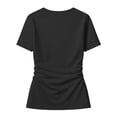 thumbnail image 4 of GIPQJK T Shirts for Women Deep V Neck Short Sleeves Spring Basic T-Shirts Going Out Casual Fashion Slim Fit Tops,Black M, 4 of 5