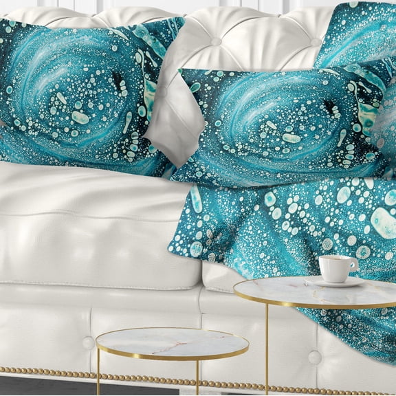 Designart Precious Blue Fabulous Pattern - Abstract Throw Pillow - 12x20