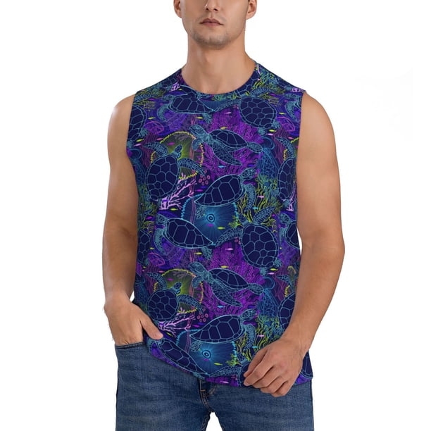 Balery Turtles Camisetas sin mangas para hombre, absorbe la humedad y protege contra el mal olor.-Large