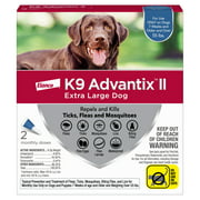 K9 Advantix II Flea and Tick Treatment for Extra Large Dogs, 2-Pack